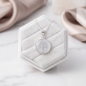 Trauerschmuck Kettenanhänger - Lebensbaum aus Haaren silber