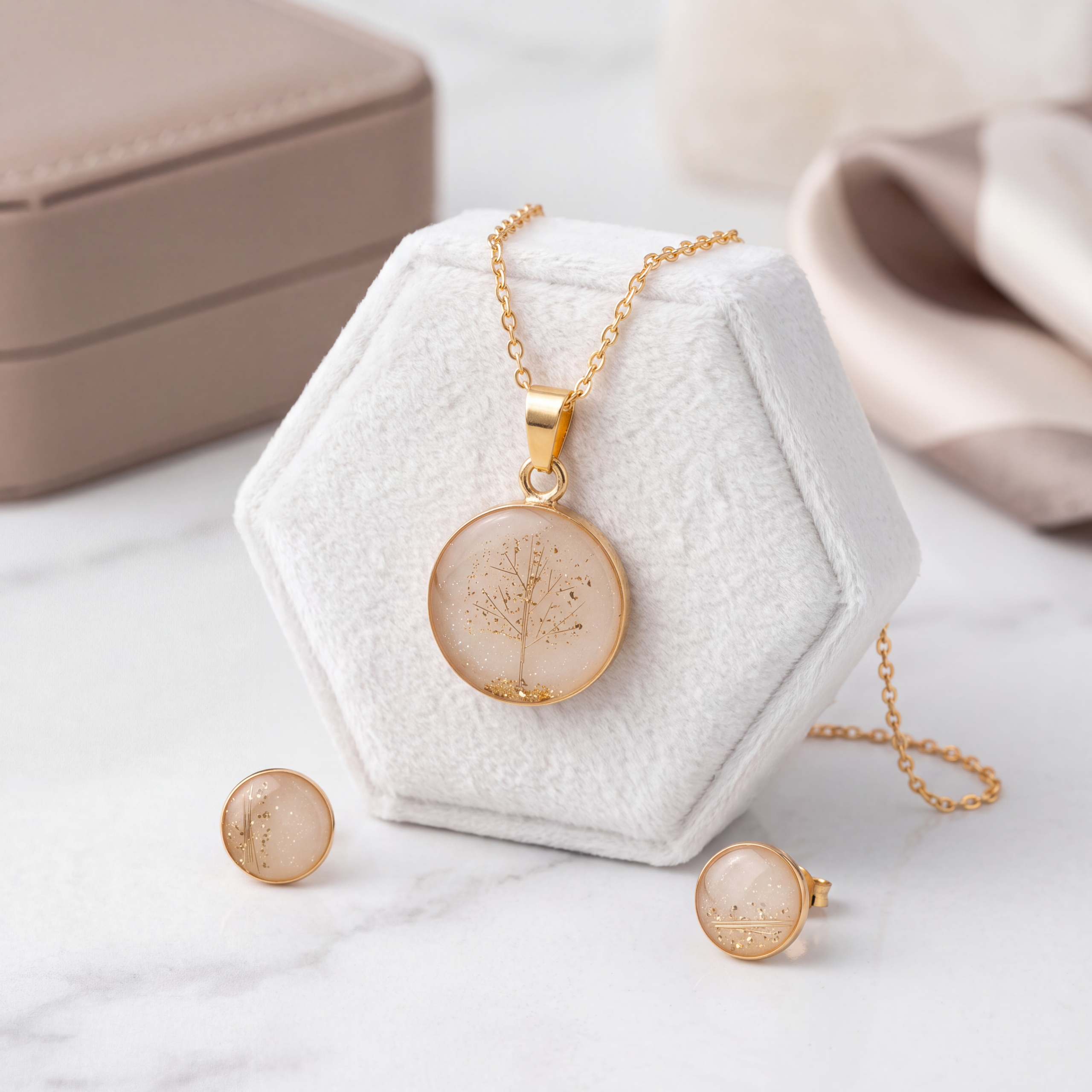 Trauerschmuck Kettenanhänger - Lebensbaum aus Haaren rosévergoldet Trauerschmuck Kettenanhänger - Lebensbaum aus Haaren rosévergoldet
