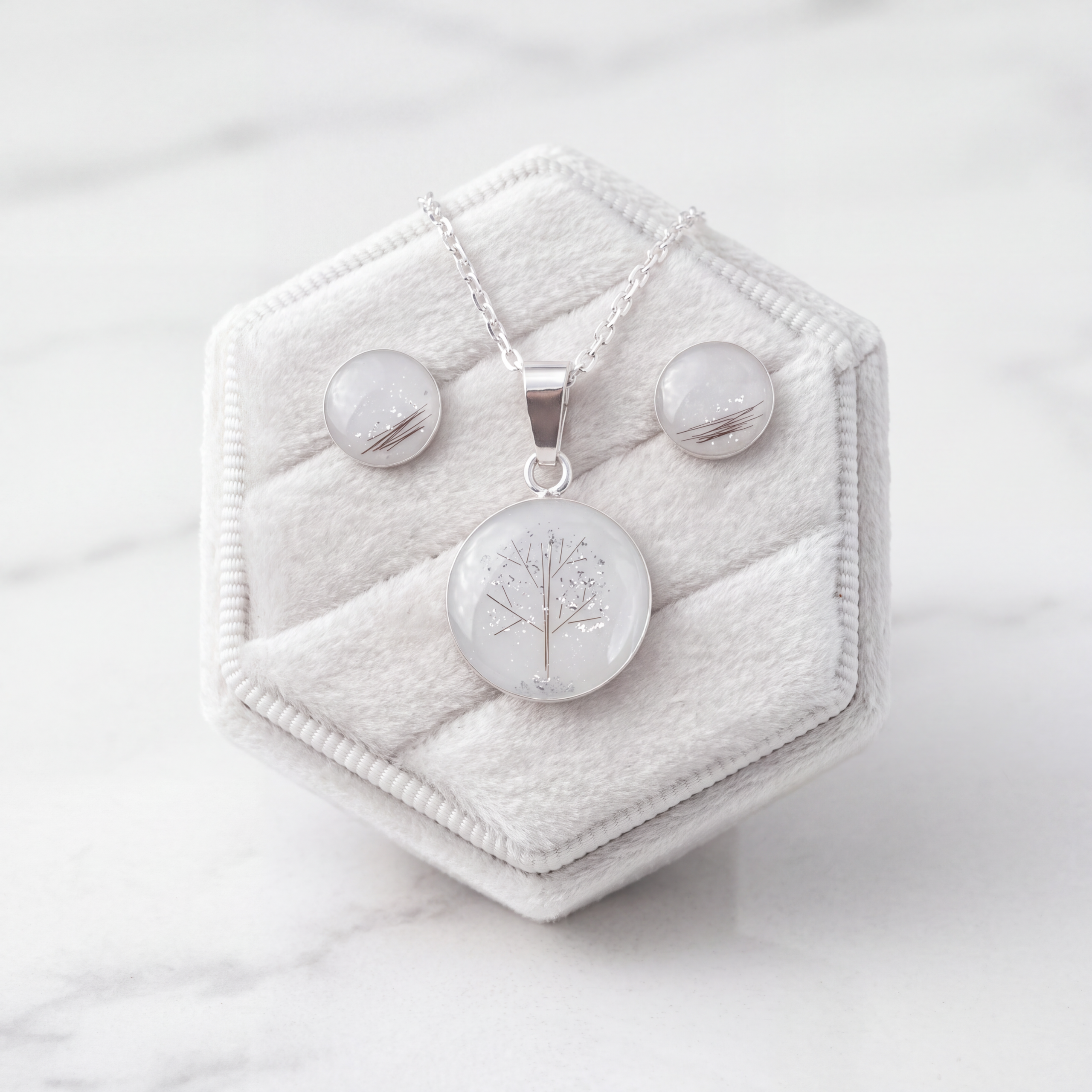 Trauerschmuck Kettenanhänger - Lebensbaum aus Haaren silber Trauerschmuck Kettenanhänger - Lebensbaum aus Haaren silber
