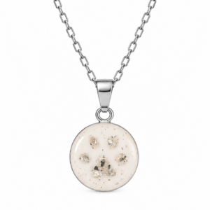 Trauerschmuck Kettenanhänger - Pfote aus Asche silber