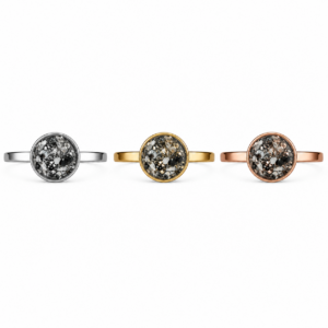 Trauerschmuck Ring - Asche komplett eingearbeitet mit Glitzer