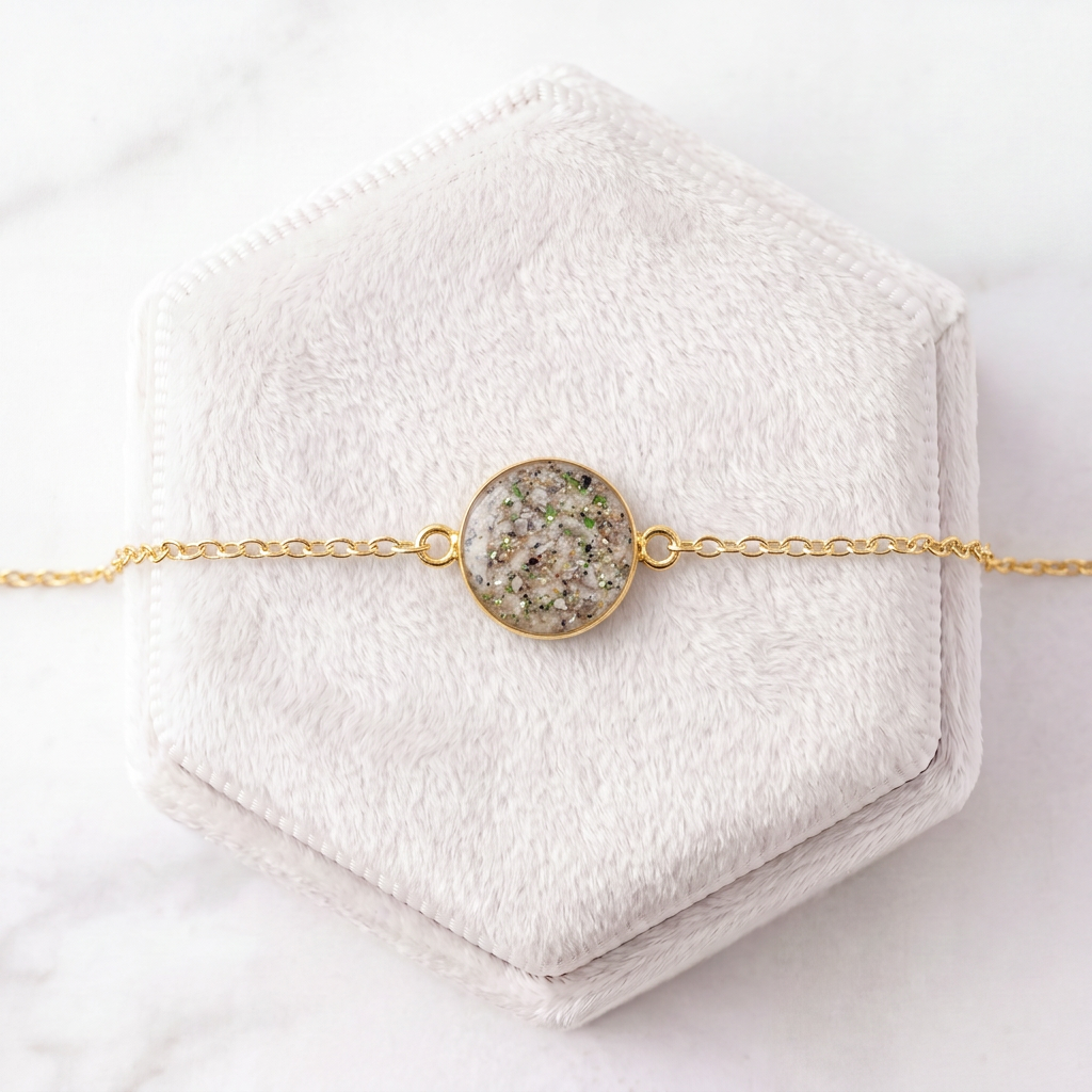 Trauerschmuck Armband - Vollkommen (komplett gefüllt mit Asche) & Glitzer