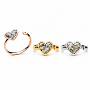 Trauerschmuck Herz Ring - Asche oder Haare